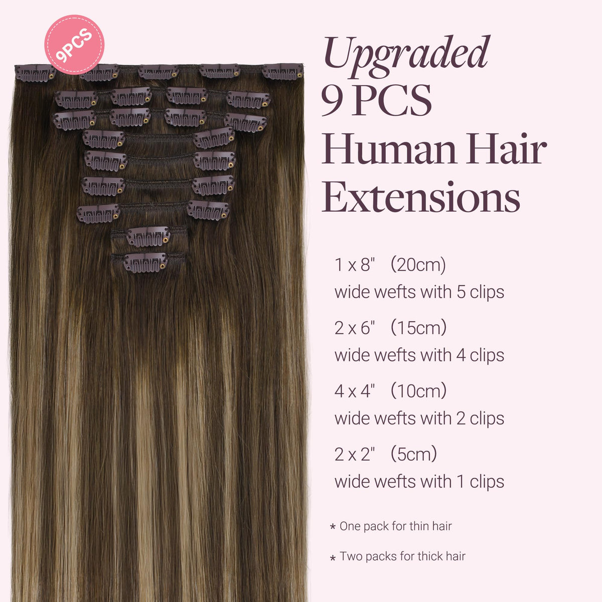 Close-up of GOO GOO Clip in Hair Extensions clips
