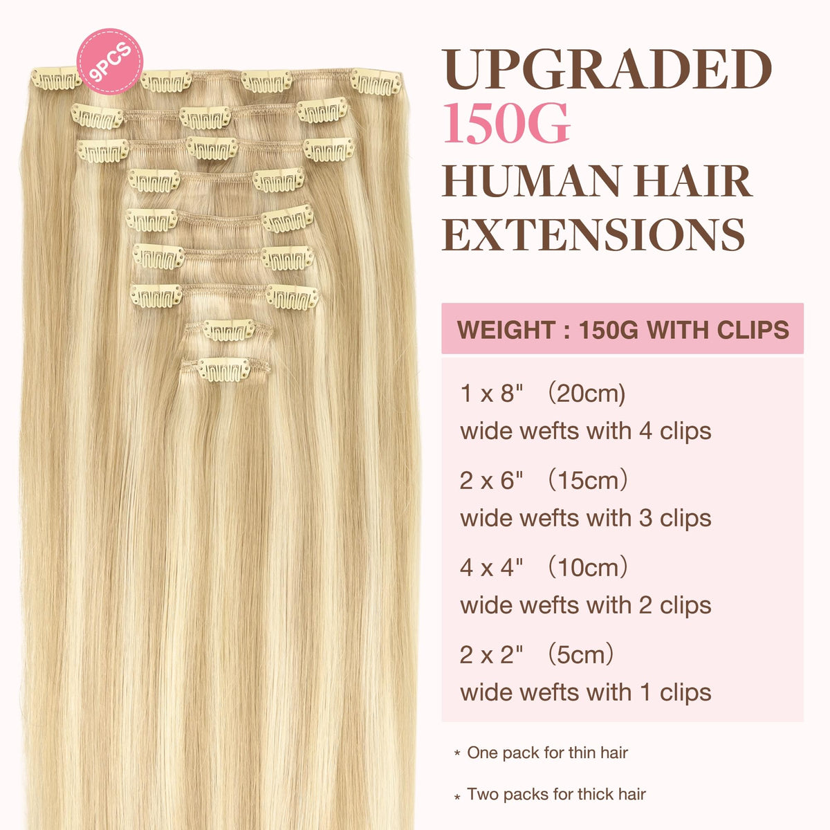 Close-up of GOO GOO Clip in Hair Extensions clips