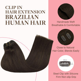 Close-up of GOO GOO Clip in Hair Extensions clips