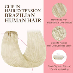 Close-up of GOO GOO Clip in Hair Extensions clips