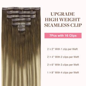 Close-up of GOO GOO Clip in Hair Extensions clips and texture