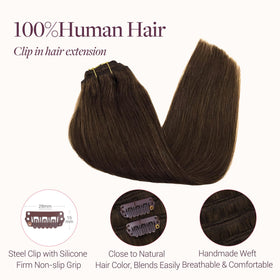Close-up of GOO GOO Clip in Hair Extensions showing clip detail