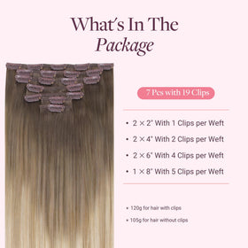 Close-up of GOO GOO Clip in Hair Extensions showing clips