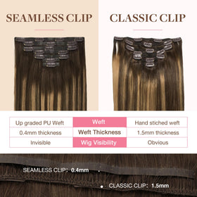 Close-up of GOO GOO Clip in Hair Extensions showing clips
