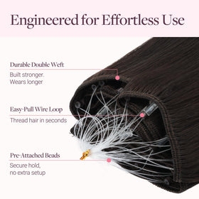 Close-up of GOO GOO Micro Beaded Weft Hair Extensions micro beads