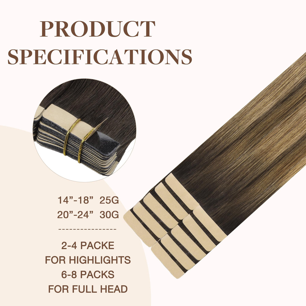 Close-up of GOO GOO Tape in Hair Extensions showing silky texture
