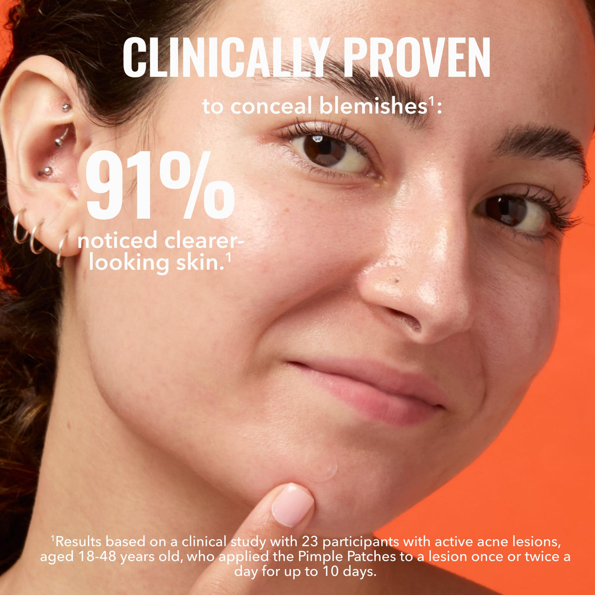 Close-up of Good Molecules Pimple Patch on skin