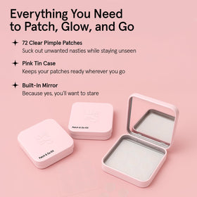 close-up of grace & stella pimple patches on skin
