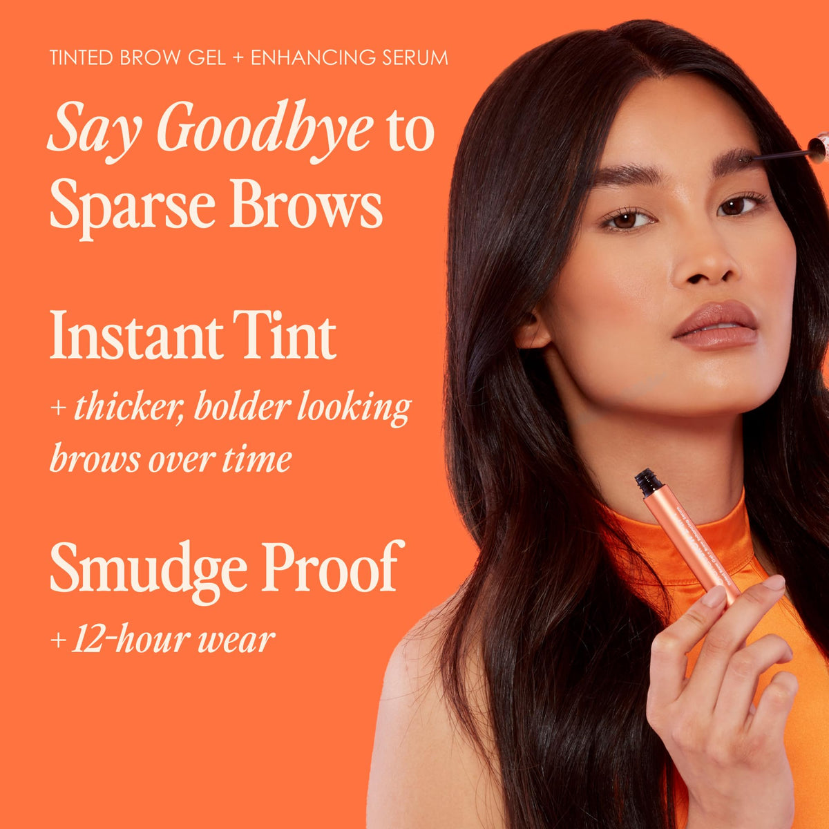 Close-up of Grande Cosmetics GrandeBROW tinted brow gel applicator