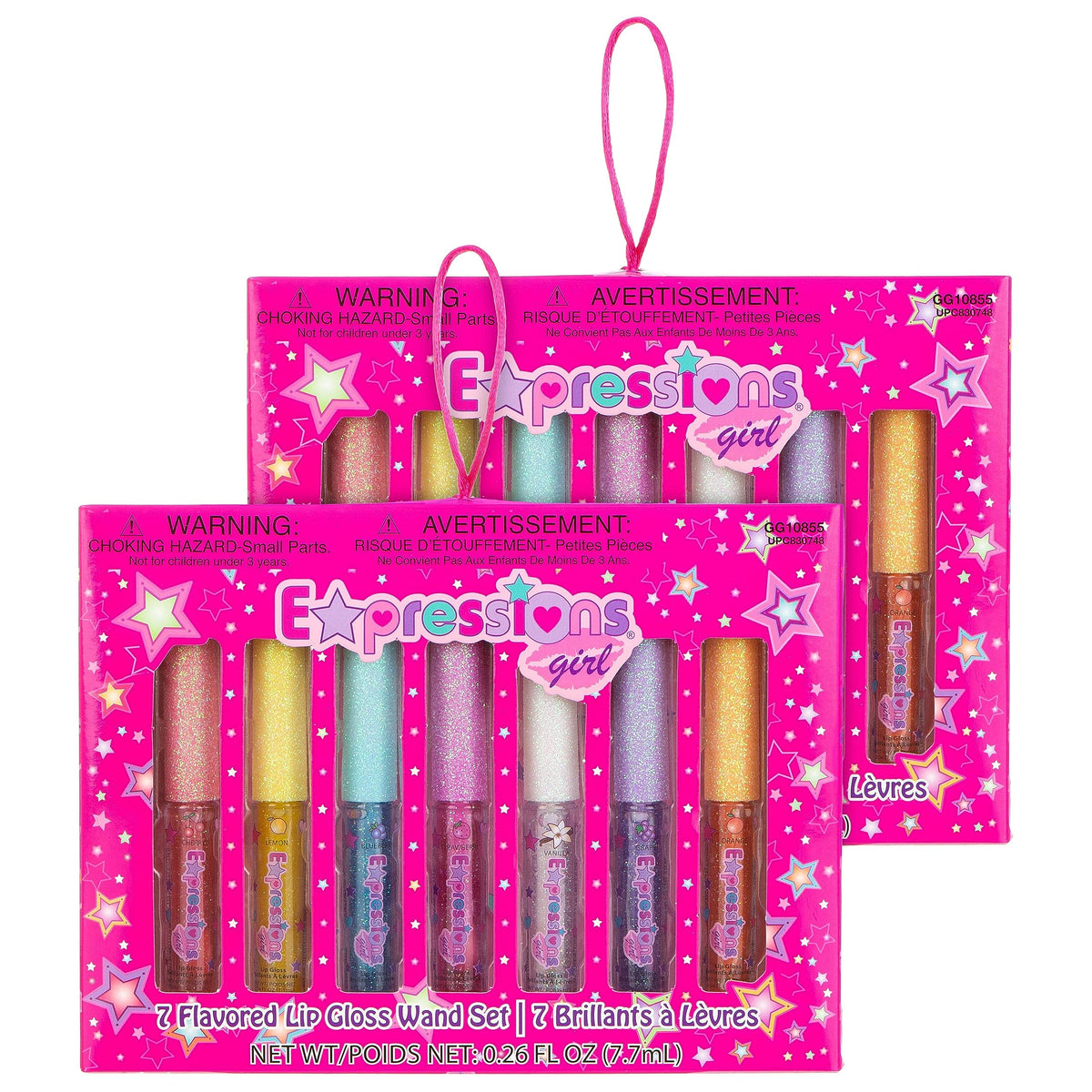Close-up of Grape/Purple lip gloss wand with glitter cap