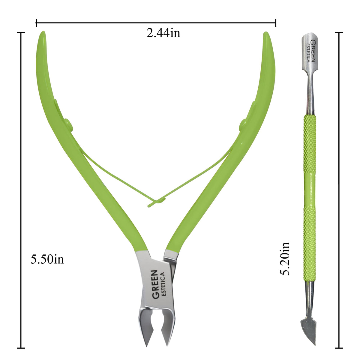 Close-up of GREEN ESTETICA Cuticle Nipper blade