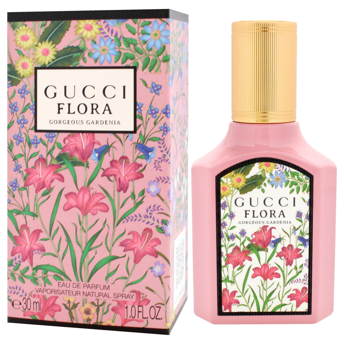 Close-up of Gucci Flora Gorgeous Gardenia bottle cap