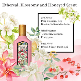 Close-up of Gucci Flora Gorgeous Gardenia mini splash bottle