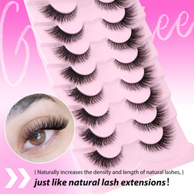 Close-up of GVEFETIEE Fox Eye Lashes showing clear band