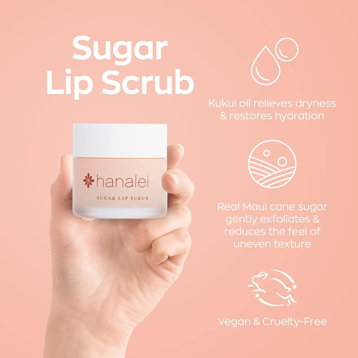 Close-up of Hanalei Vegan Sugar Lip Scrub texture