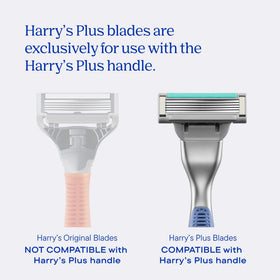 Close-up of Harry's Plus razor blade cartridge