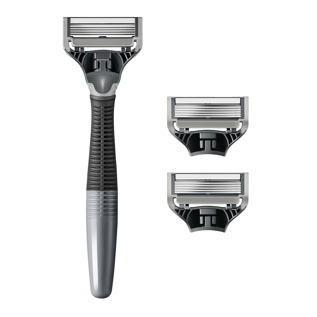 Close-up of Harry's Truman razor handle with textured grip