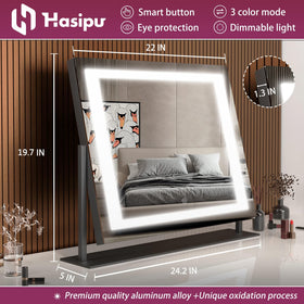 Close-up of Hasipu Vanity Mirror's touch control panel