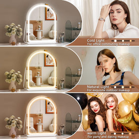 Close-up of Hasipu Vanity Mirror touch control buttons