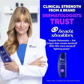 Close-up of Head & Shoulders Clinical Strength Anti-Dandruff Shampoo bottle