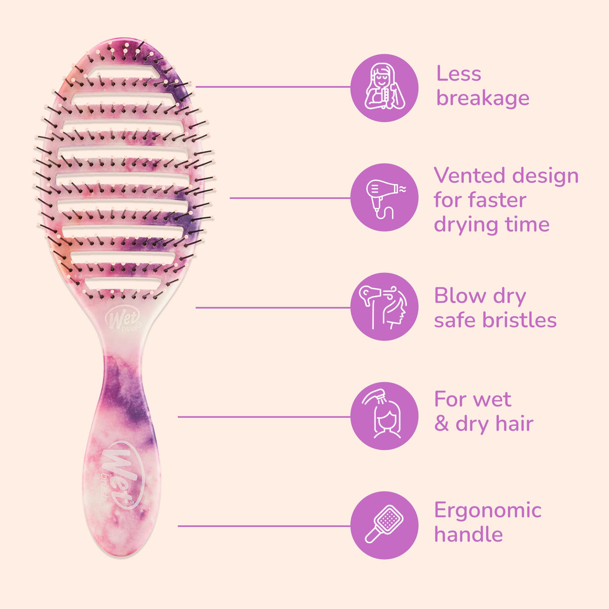 Close-up of HeatFlex bristles on Wet Brush Speed Dry Hair Brush