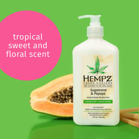 Close-up of Hempz Herbal Body Moisturizer Sugarcane & Papaya texture