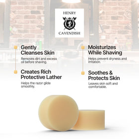 Close-up of Henry Cavendish shaving soap puck