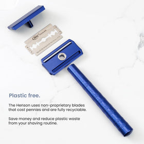 Close-up of Henson Shaving Razor head with open channels