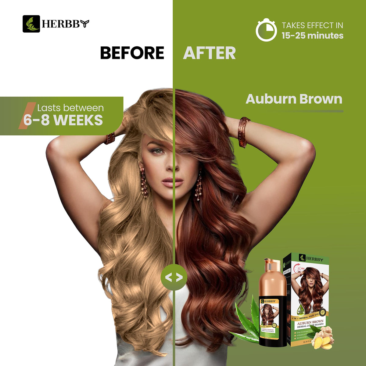 Close-up of HERBBY Hair Colour Shampoo ingredients