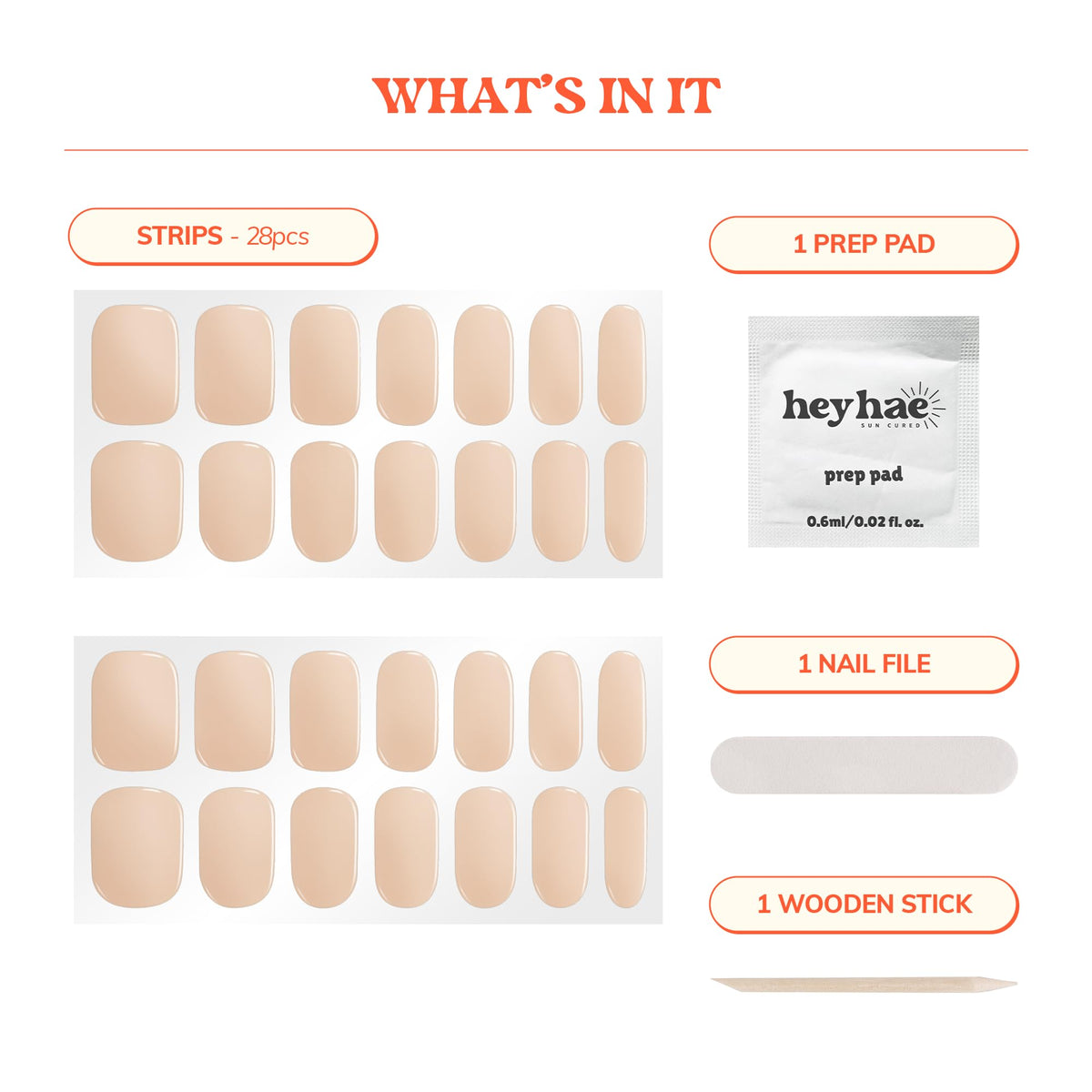 close-up of heyhae Semi Gel Nail Strips application