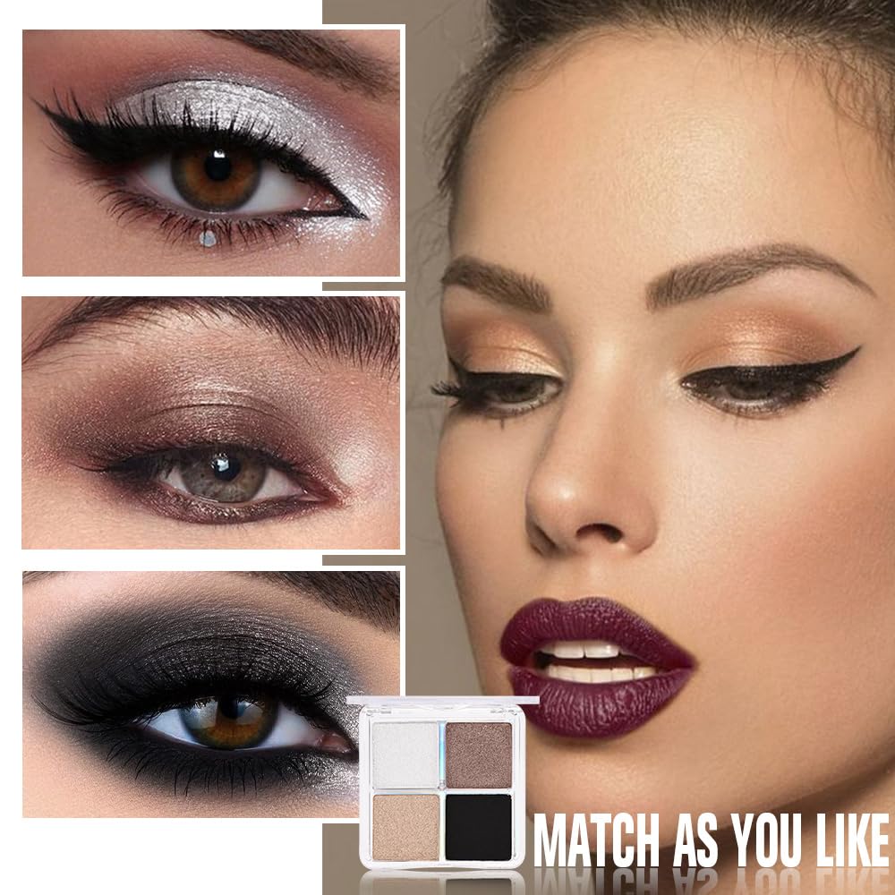 Close-up of HHLTOH Eyeshadow Palette showing matte and shimmer finishes