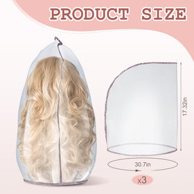 Close-up of Hillban nylon wig storage bag showing zipper