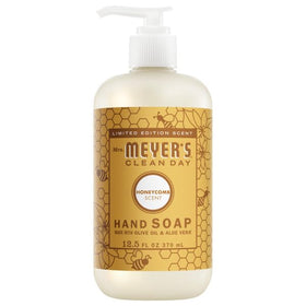 Close-up of Honeycomb scent liquid hand soap bottle