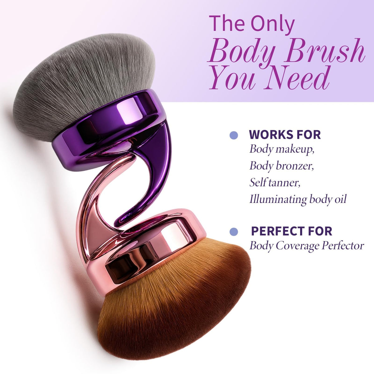 Close-up of Hoostee body makeup brush head showing soft bristles