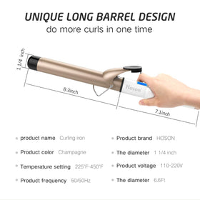 Close-up of Hoson curling iron's temperature control