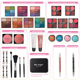 Close-up of Hot Sugar eye shadows and lip balms