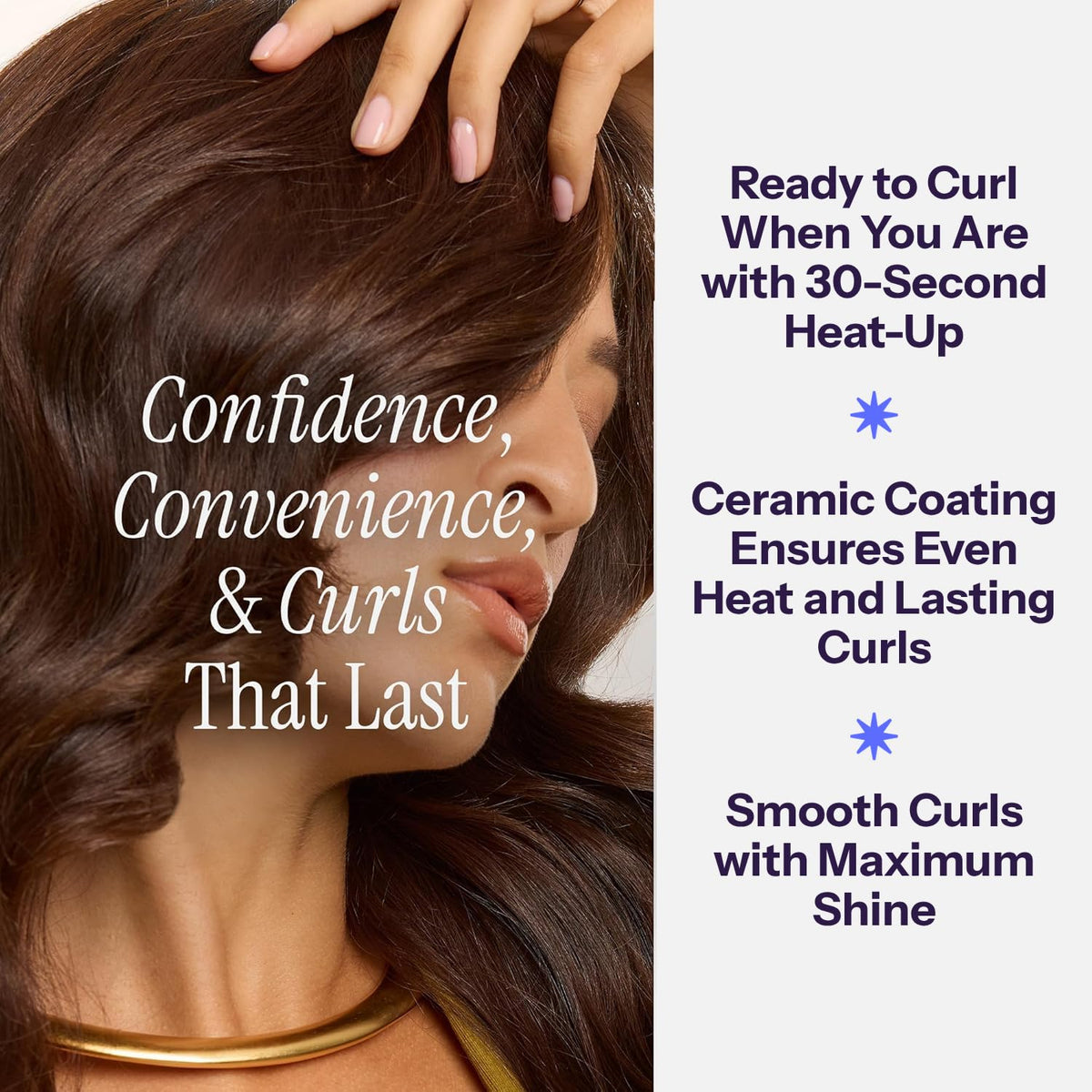 Close-up of HOT TOOLS Nano Ceramic Curling Iron barrel