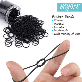 Close-up of HOYOLS rubber bands showing various sizes