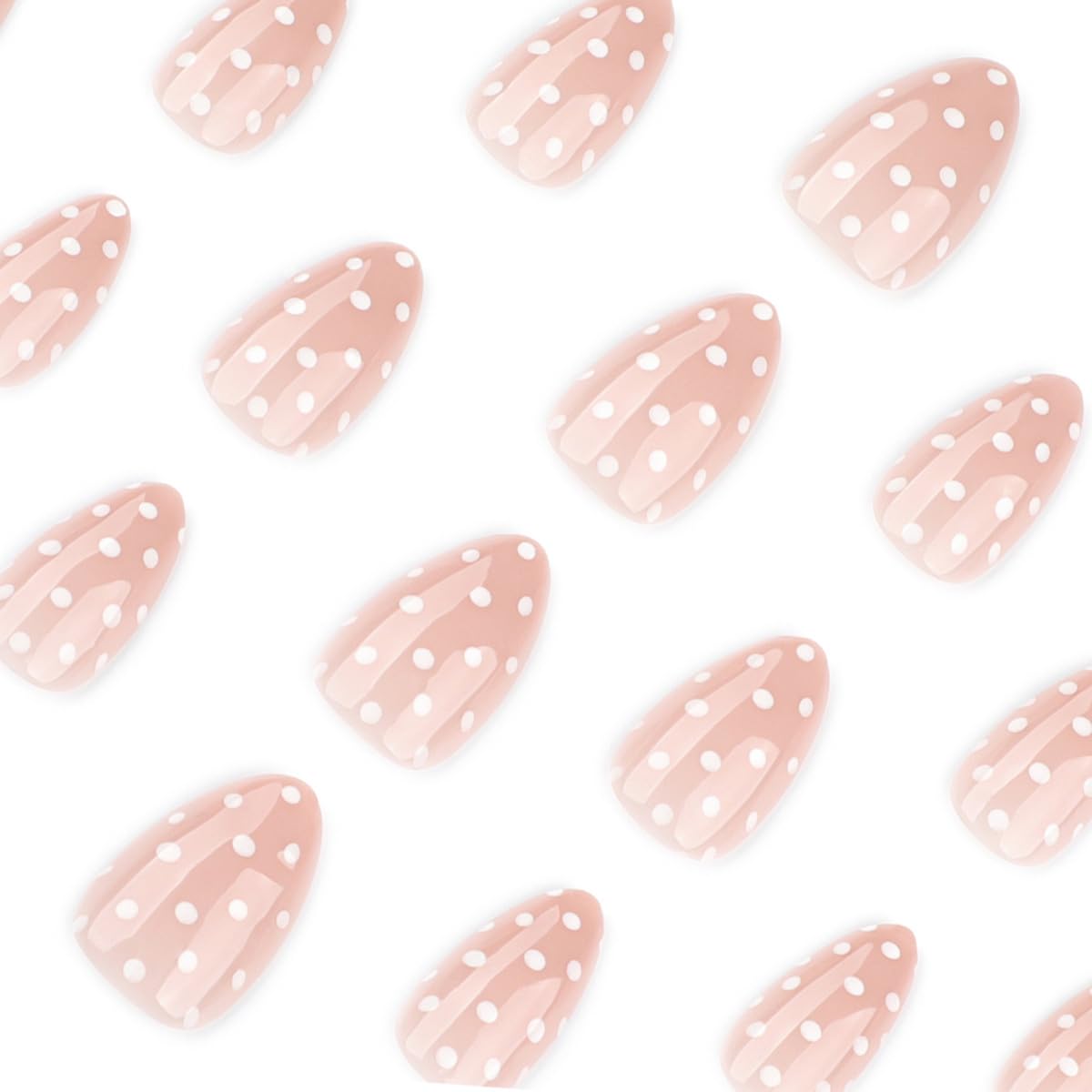 Close-up of HPYFOI polka dot press on nails