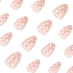 Close-up of HPYFOI polka dot press on nails