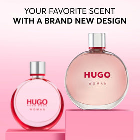 Close-up of Hugo Boss Deep Red Eau de Parfum label