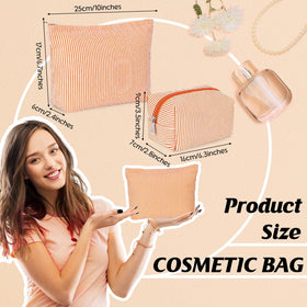 Close-up of Huhumy makeup bag's seersucker texture