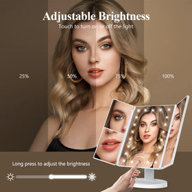Close-up of HUONUL Trifold Makeup Mirror touch control
