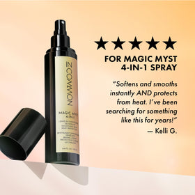 Close-up of IN COMMON Magic Myst 4-in-1 Spray mist application