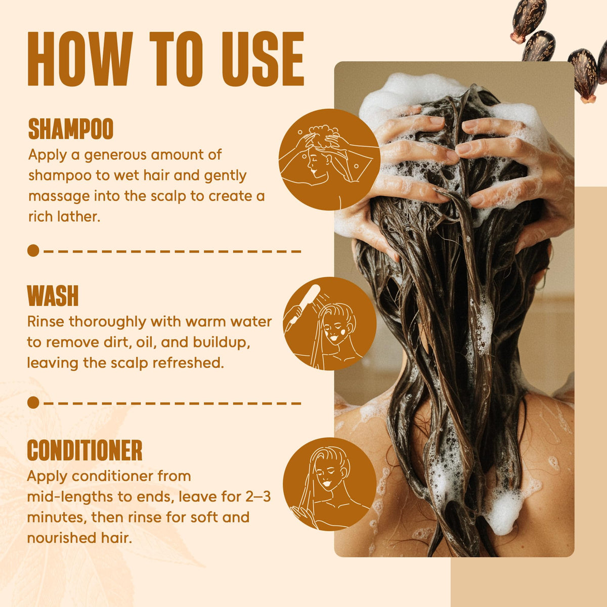 Close-up of INFINA ESSENTIALS Castor Oil Batana Conditioner ingredients