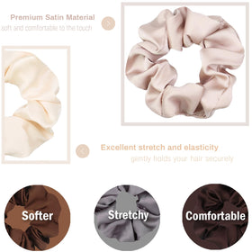 Close-up of IVARYSS Satin Scrunchies showing silky texture