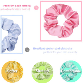 Close-up of IVARYSS Satin Scrunchies showing soft texture
