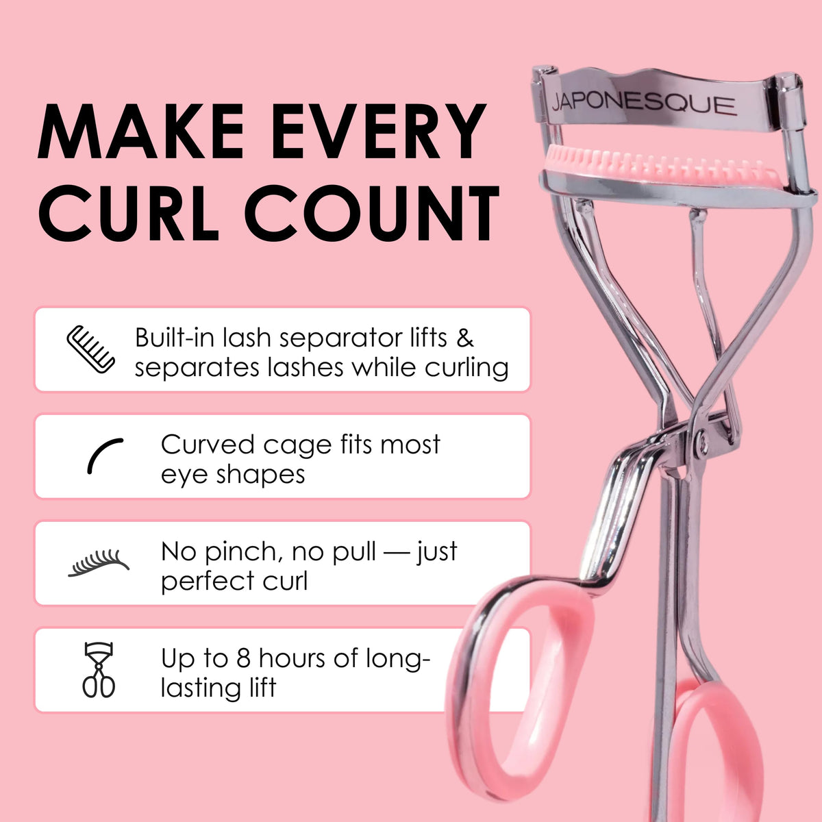 Close-up of JAPONESQUE Lash Curler curl pad