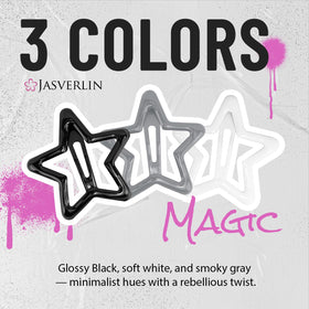 Close-up of JASVERLIN Black Star Snap Hair Clip