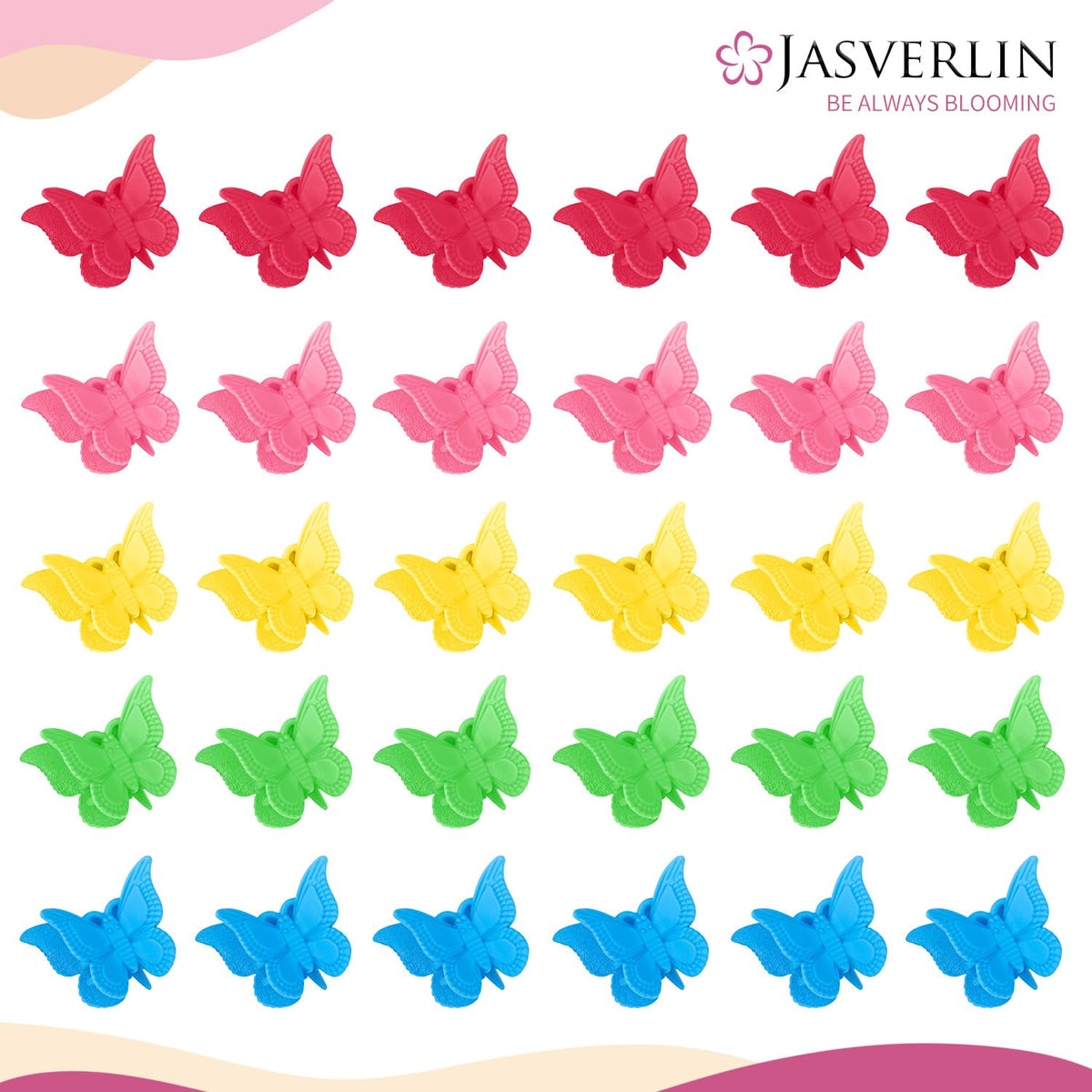 Close-up of JASVERLIN Mini Butterfly Hair Clip showing detailed design